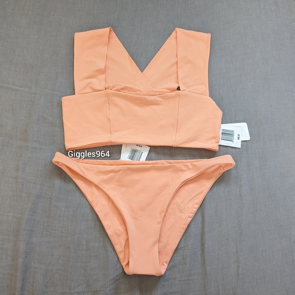 L*Space Parker Camacho Bikini Set Tangy Orange Salmon Pink - Picture 1 of 15